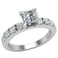 thumbnail image 1 of Diamond Engagement Rings For Women GIA Certified Princess Solitaire Diamond Ring 18K White Gold 1.10 Carat (F,VS), 1 of 7