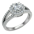 thumbnail image 1 of Diamond Engagement Rings Round Brilliant Halo Ring Split Shank 14K White Gold 1.20 Carat (H,SI1), 1 of 5
