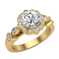thumbnail image 1 of Diamond Engagement Rings for Women Floral Milgrain Halo Rings 14K Gold 1.00 Carat (F,VS1), 1 of 5