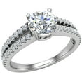 thumbnail image 1 of Diamond Engagement Rings for Women GIA certified Round Brilliant Diamond Rings Split Shank 14K White Gold 1.10 Carat (G,VS), 1 of 6