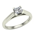 thumbnail image 1 of Diamond Engagement Rings for Women Princess Cut Solitaire Diamond Ring 14K White Gold 0.33 Carat (G,VS1), 1 of 5
