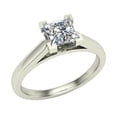 thumbnail image 1 of Diamond Engagement Rings for Women Princess Cut Solitaire Diamond Ring 14K White Gold 0.42 Carat (G,VS2), 1 of 5