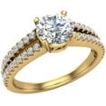 thumbnail image 1 of Diamond Engagement Rings for Women Round Brilliant Diamond Rings Split Shank 14K Gold 1.10 Carat (H,SI1), 1 of 5