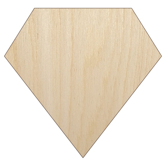Diamond Engagement Wedding Solid Wood Shape Unfinished Piece Cutout Craft DIY Projects - 6.25 Inch Size - 1/4 Inch Thick
