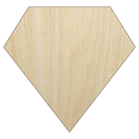 Diamond Engagement Wedding Solid Wood Shape Unfinished Piece Cutout Craft DIY Projects - 6.25 Inch Size - 1/8 Inch Thick