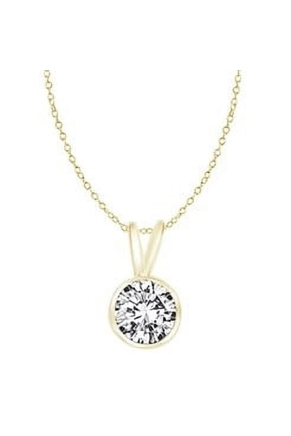 Bezel Set Pendant with 1.0 ct.t.w. of Round Brilliant Stone - GPD1706- 1 Carat