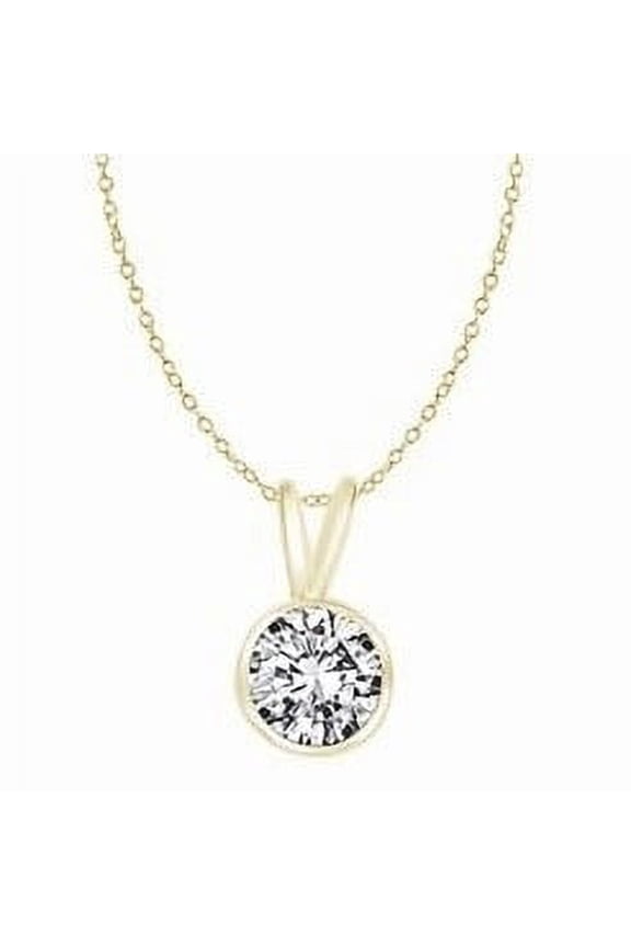 Bezel Set Pendant with 1.0 ct.t.w. of Round Brilliant Stone - VPD1706- 1 Carat