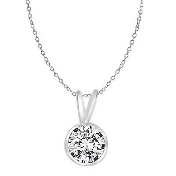 Diamond Essence Bezel Set Pendant with 1.0 ct.t.w. of Round Brilliant Stone- WPD1706- 1 Carat