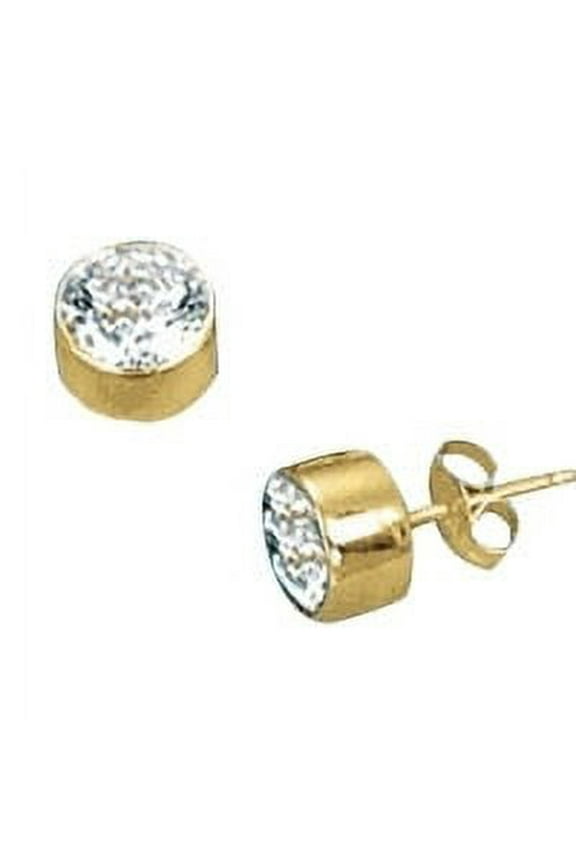 Bezel Set Stud Earrings with Round Brilliant Stones - GED1121 - 4 Carat