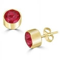 thumbnail image 1 of Diamond Essence Bezel Set Stud Earrings with Round cut Ruby Stones - VED1121R - 4 Carat, 1 of 1