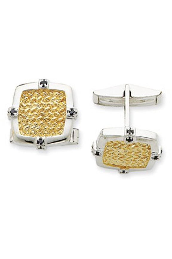 Cuff Links with 1.60 cts.t.w. of Round cut Sapphire Stones - QQ320