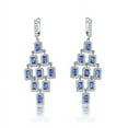 thumbnail image 1 of Diamond Essence Earrings with Radiant cut Sapphire surrounded by Round Brilliant Melee, 10.0 cts.t.w. - SEC2652S, 1 of 1