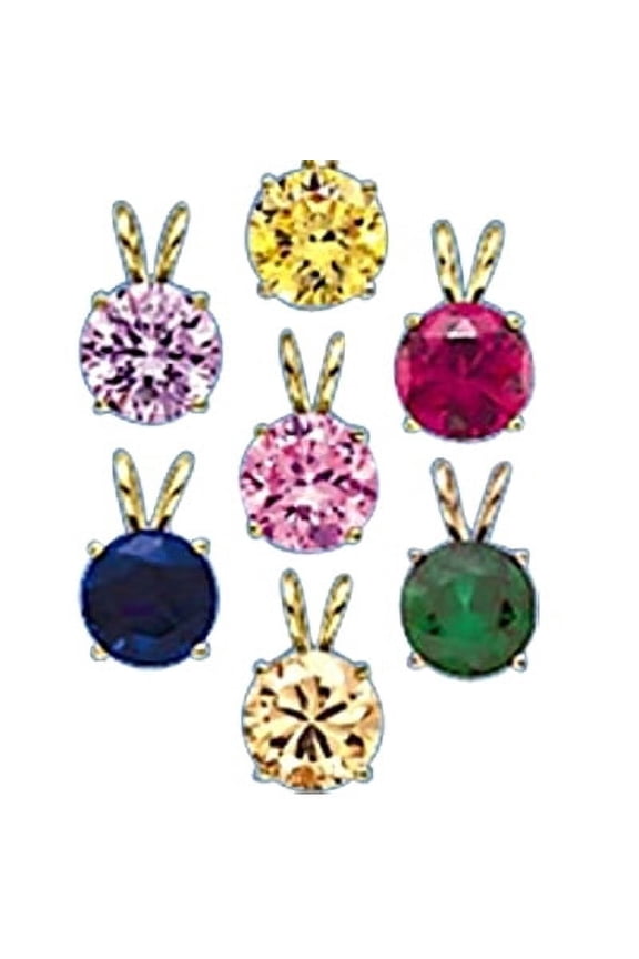 Pendant with choice of Round cut Colored Stone, 2.0 cts.t.w. - GPD1206- Emerald