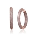 thumbnail image 1 of Diamond Essence Rose Rhodium Plated Hoop Earrings with Round Brilliant Melee, 9.0 cts.t.w. - SEC8711R, 1 of 1