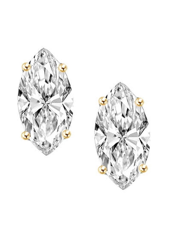 Stud Earrings with Marquise cut Stones - VED562
