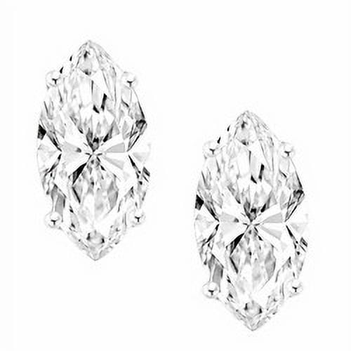 Diamond Essence Stud Earrings with Marquise cut Stones - WED562