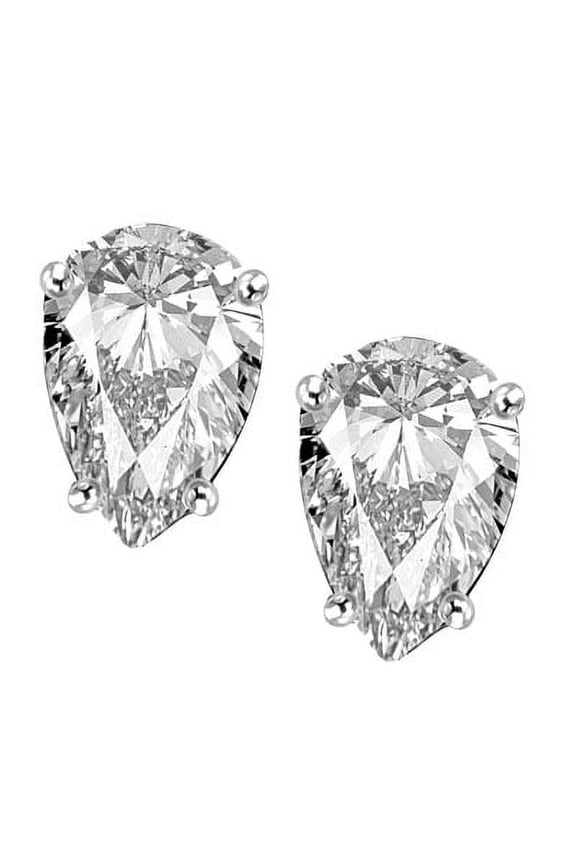 Stud Earrings with Pear Cut Stones - WED563- 2 Carat