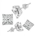 thumbnail image 1 of Diamond Essence Stud Earrings with Princess cut Stones - SEE1513 - 3 Carat, 1 of 1