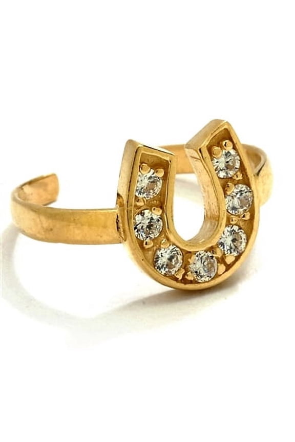 Toe Ring, with Horseshoe Set Round Brilliant Melee,0.20 Ct.T.W.- GTRJ5554