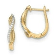 thumbnail image 1 of Diamond Essence Twisted Rope Hinged Post Earring with 0.062 Ct.Real Diamond Accents-GEQXE3057AA, 1 of 1
