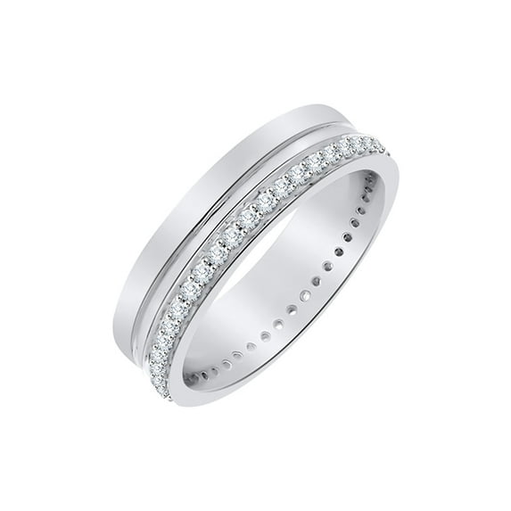 Diamond Eternity Band in 10K White Gold (1/2 cttw) (I-Color, SI3-I1 Clarity) (Size-10)