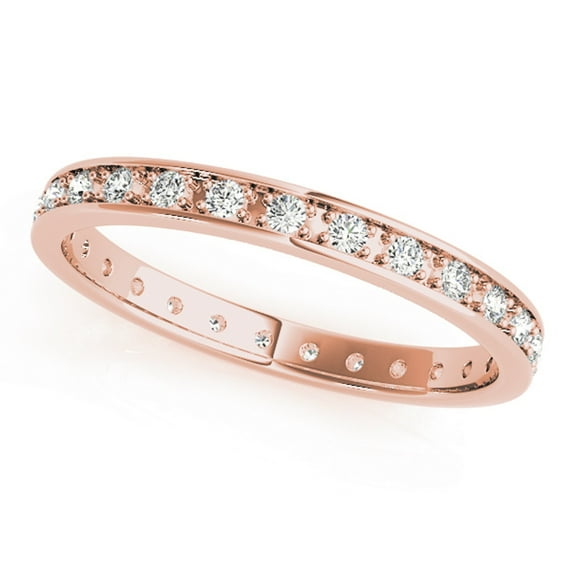 Diamond Eternity Wedding Band In 10K Solid White, Yellow & Rose Gold
