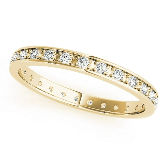 Diamond Eternity Wedding Band In 10K Solid White, Yellow & Rose Gold