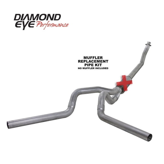 Diamond Eye KIT 4in TB MFLR RPLCMENT PIPE DUAL AL: 94-02 DODGE CUMMINS 5.9L Fits select: 2001-2005 CHEVROLET SILVERADO, 2001-2005 GMC SIERRA