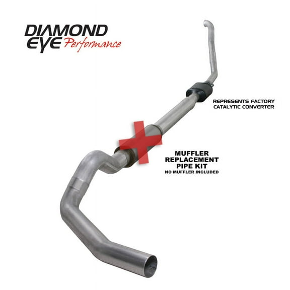 Diamond Eye KIT 5in TB MFLR RPLCMENT PIPE SGL ALUM 94-97 5 7 3L F250/F350 PWRSTROKE NFS W CARB STDS Fits select: 1994-1997 FORD F350, 1994-1996 FORD F250