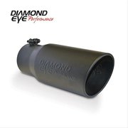 Diamond Eye Performance 4" Inlet X 5" Outlet X 12" Long Bolt On Rolled Angle Bla