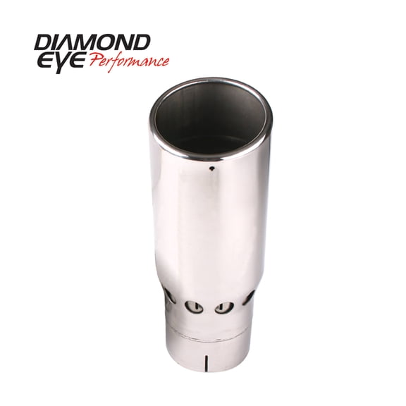 Diamond Eye Performance FMTT4516VRA Diamond Eye Exhaust Tip, 4" - 5" x 16" Angle, T-304 Stainless, Vented, Single Wall Rolled Edge