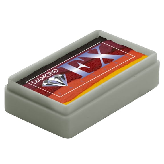 Diamond FX 1 Stroke Split Cake- Halloween (RS30-111), Professional Quality Face Painting Rainbow Cakes, Water Activated Face Paint, 1 oz/28 gm