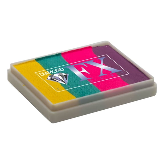 Diamond FX Split Cake  - Tropic Tropic RS50-97, Professional Quality Face Painting Rainbow Cakes, Water Activated Face Paint, 1.76 oz/50 gm