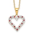 thumbnail image 1 of Diamond Fascination  Diamond Mystique Sterling Silver 18K Gold-plated Diamond and Ruby Heart 18 Inch Necklace, 1 of 5