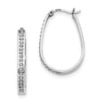 thumbnail image 1 of Diamond Fascination  Diamond Mystique Sterling Silver Platinum-plated Diamond Oval Hoop Earrings, 1 of 2