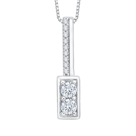 Diamond Fashion Pendant with Chain in 14K White Gold (1/4 cttw)