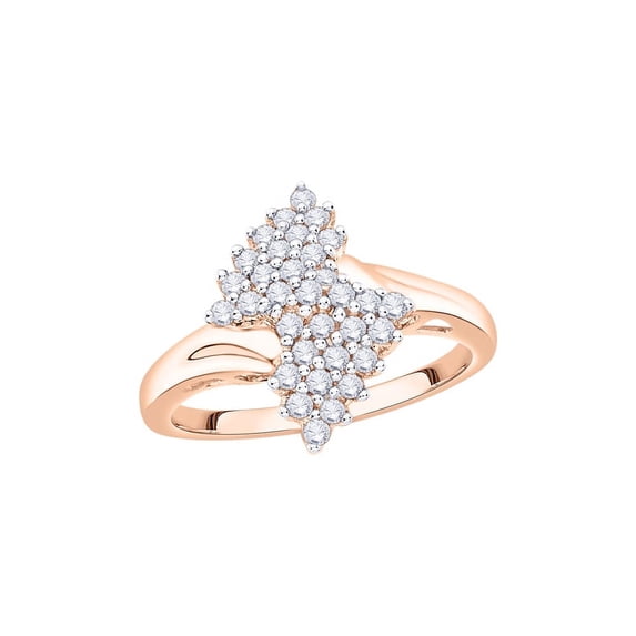 Diamond Fashion Ring in 10K Rose Gold (1/2 cttw) (I-Color, SI3/I1-Clarity) (Size-7.5)
