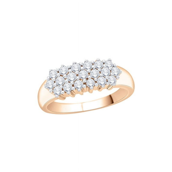 Diamond Fashion Ring in 10K Rose Gold (1/2 cttw) (I-Color, SI3/I1-Clarity) (Size-9.5)