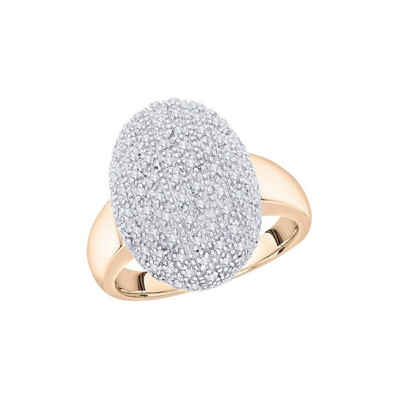 Diamond Fashion Ring in 10K Rose Gold (1 cttw) (I-Color, SI3/I1-Clarity) (Size-8.5)