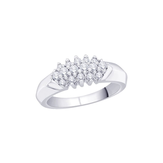 Diamond Fashion Ring in 10K White Gold (1/3 cttw) (I-Color, SI3/I1-Clarity) (Size-10)