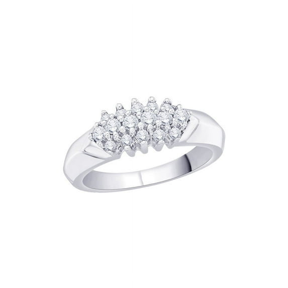 Diamond Fashion Ring in 10K White Gold (1/3 cttw) (I-Color, SI3/I1-Clarity) (Size-9)