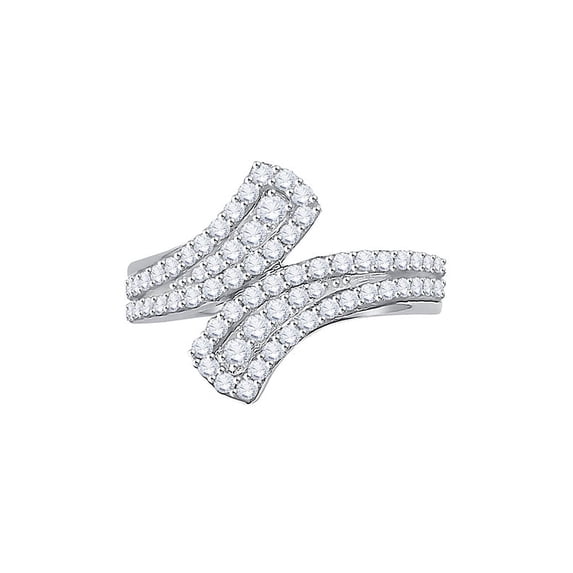 Diamond Fashion Ring in 10K White Gold (5/8 cttw) (I-Color, SI3-I1 Clarity) (Size-7)