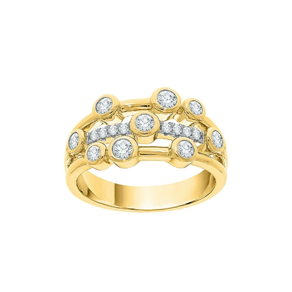 Diamond Fashion Ring in 10K Yellow Gold (1/2 cttw) (I-Color, SI3-I1 Clarity) (Size-7.5)