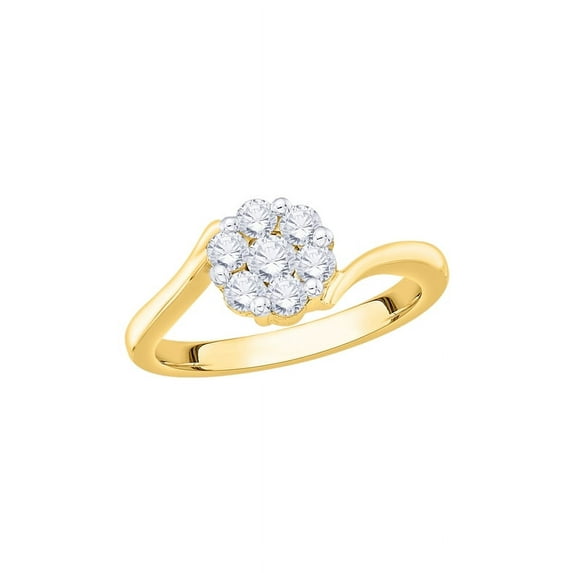Diamond Fashion Ring in 10K Yellow Gold (1/2 cttw) (I-Color, SI3/I1-Clarity) (Size-7.5)