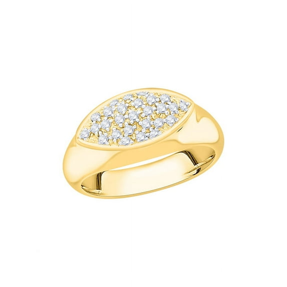 Diamond Fashion Ring in 10K Yellow Gold (1/4 cttw) (I-Color, SI3/I1-Clarity) (Size-5)