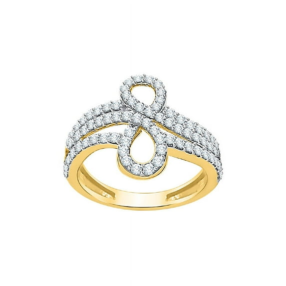 Diamond Fashion Ring in 10K Yellow Gold (7/8 cttw) (I-Color, SI3-I1 Clarity) (Size-9)