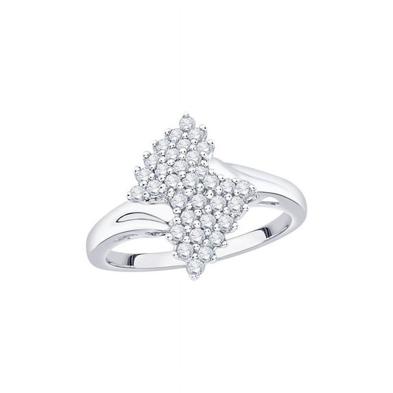 Diamond Fashion Ring in 14K White Gold (1/2 cttw) (I-Color, SI3/I1-Clarity) (Size-10.5)