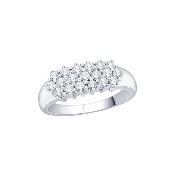 Diamond Fashion Ring in 14K White Gold (1/2 cttw) (I-Color, SI3/I1-Clarity) (Size-6.5)