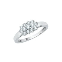 Diamond Fashion Ring in 14K White Gold (1/2 cttw) (I-Color, SI3-I1 Clarity) (Size-6)