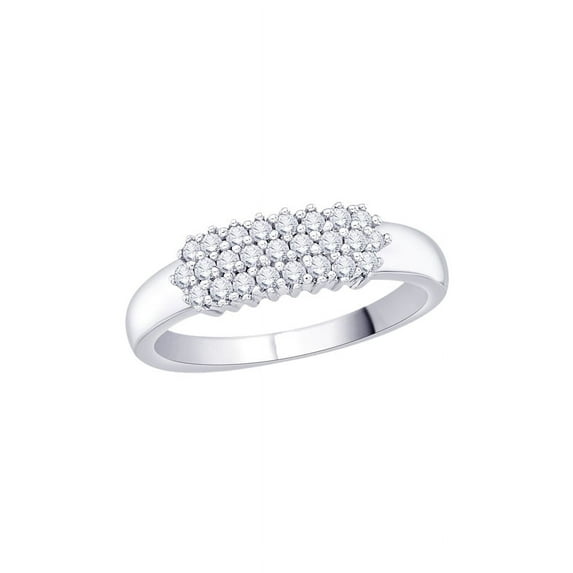 Diamond Fashion Ring in 14K White Gold (1/4 cttw) (I-Color, SI3/I1-Clarity) (Size-6)
